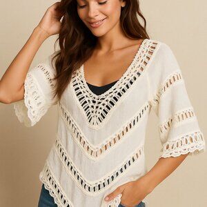 Amore SilkBlend  Crochet Top | Size S/M